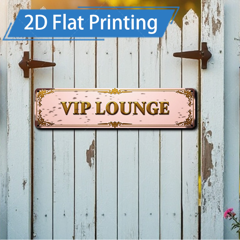 Home Bar Lounge - ป้ายโลหะ 2D แบบแบน ลายวินเทจสีชมพู สำหรับห้องรับรอง VIP