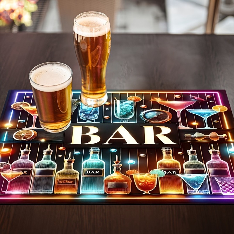 แผ่นรองซับน้ำแห้งเร็ว ลายเรขาค - Bar Mat Rubber บทวิจารณ์และราคา